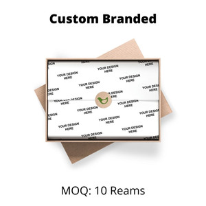 Custom Branded 100% Recycled Tissue Paper - 19.5 x 30" - Case of 480 Sheets - White - 2 Color