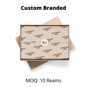 Custom Branded 100% Recycled Tissue Paper - 19.5 x 30" - Case of 480 Sheets - Kraft - 2 Color