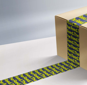 Custom - White Reinforced Water-Activated Tape - 3" x 450' - 1 Color - 65lb Case of 10 (Min 6 Cases)