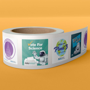 3" Square Stickers - Recycled Paper Facestock - Zero Waste Liner - Rolls