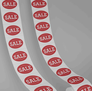 2x1" Oval Stickers - Varnished Paper Facestock - Zero Waste Liner - Rolls