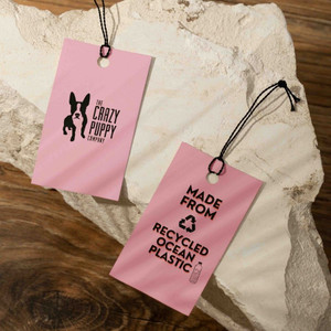 2 x 3.5 - 100% Recycled Hang Tags - 80# Gypsum - Custom Printed (Color) - 2 Sided - 1/4" Hole