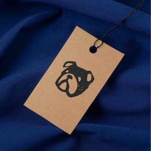 2 x 3.5 - 100% Recycled Hang Tags - 80# Kraft - Custom Printed (Monochrome) - 1 Sided - 1/4" Hole