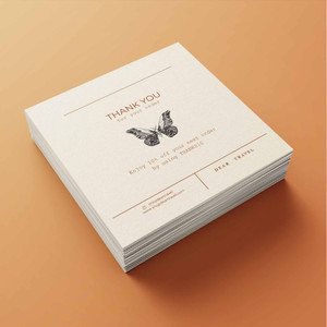 4 x 4 - 100% Recycled Notecards - 80# Gypsum - Custom Printed (Monochrome) - 1 Sided