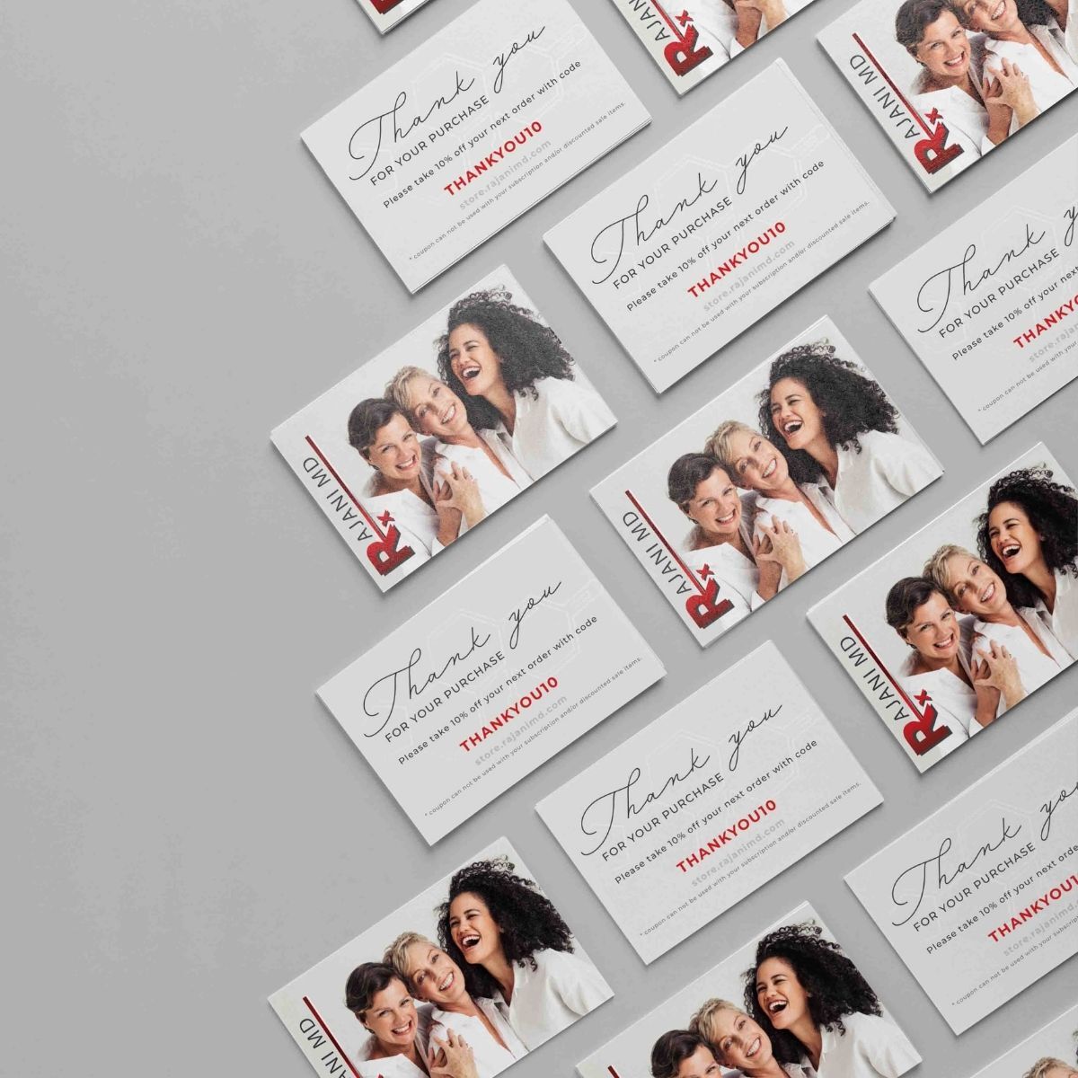 Eco-friendly packaging with tissue wrap, a kraft mailer, and a custom card.