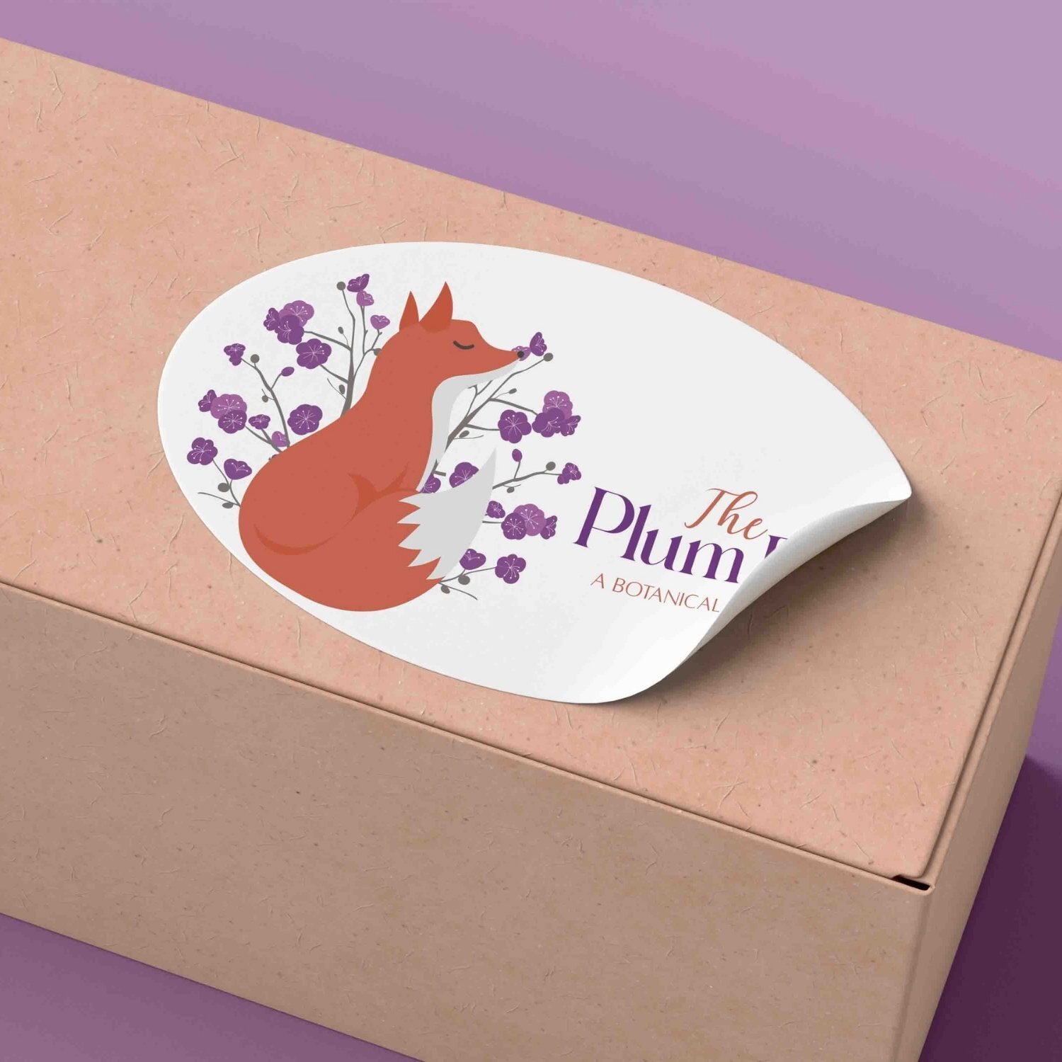 Oval plum sticker