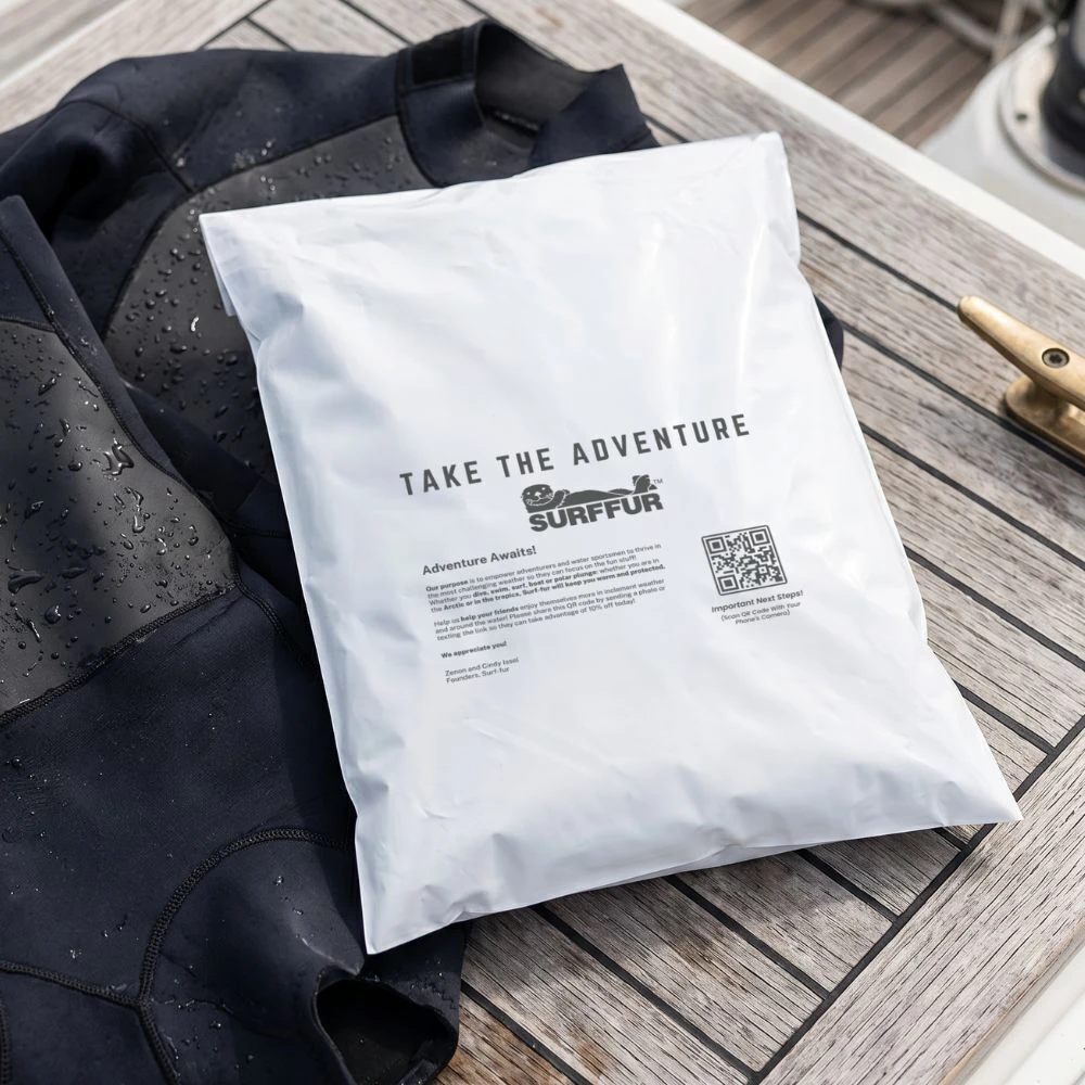 white poly mailer made with recycled content