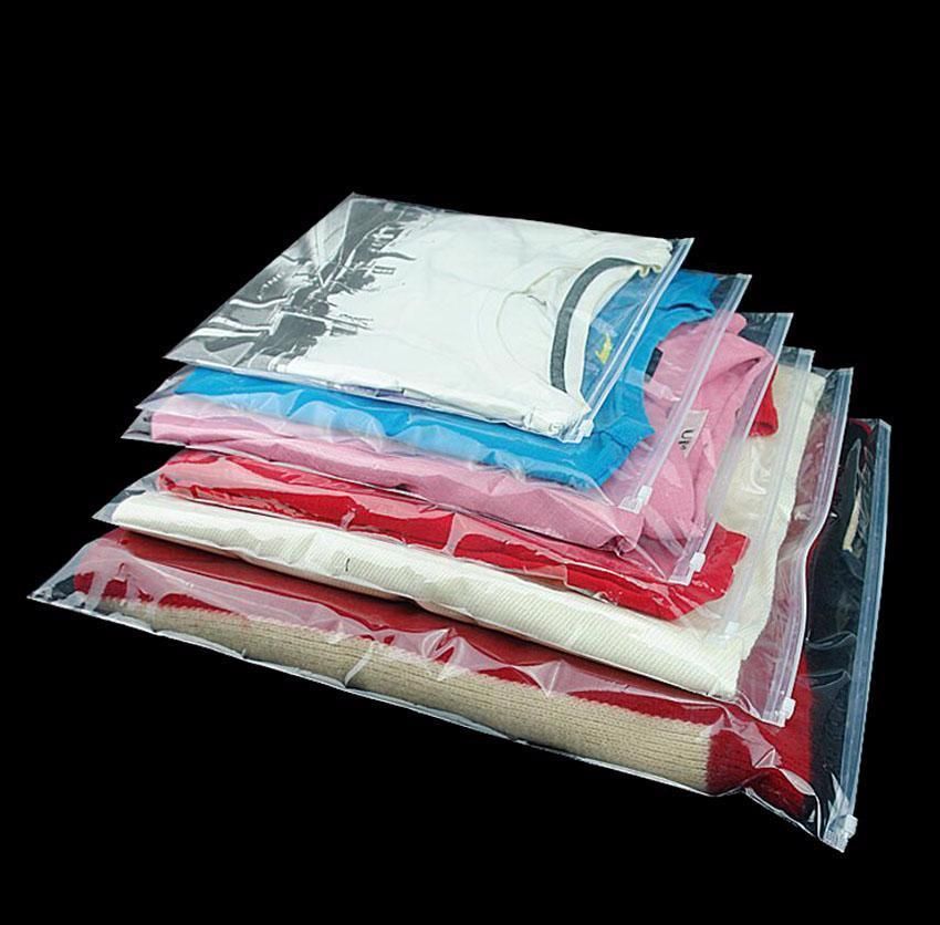 Clear Resealable Polythene cloth bags Clothing Garment T-Shirt clothes plastic 