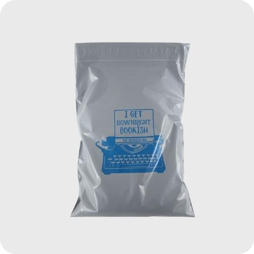 ivory and gray 100% recycled poly mailers