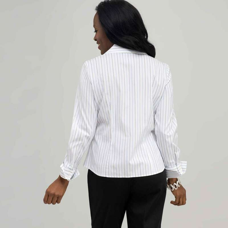 Platinum Blue Stripes Easy Care Fitted Shirt , White, large