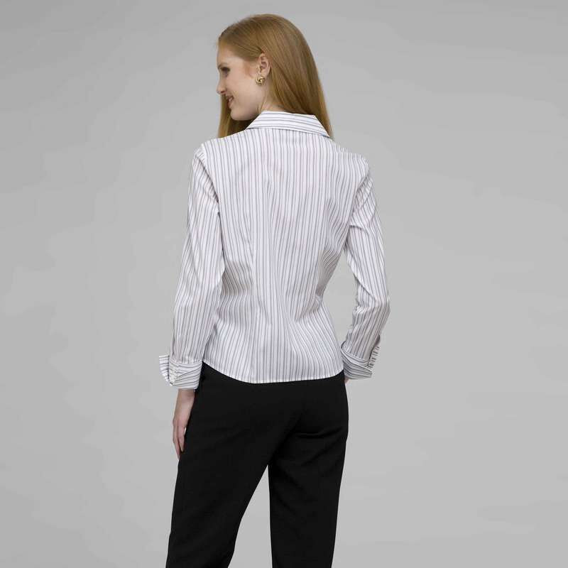 Platinum Red Stripes Easy Care Fitted Shirt, White, large
