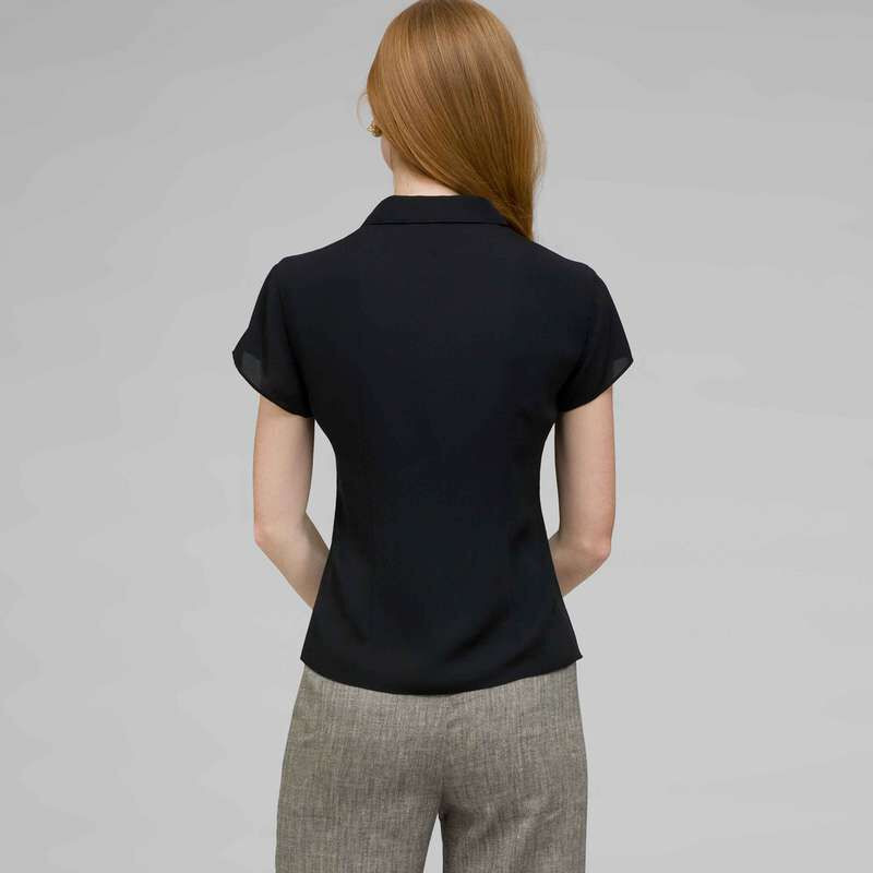 Must Have Washable No-Iron Georgette Blouse, Black, large