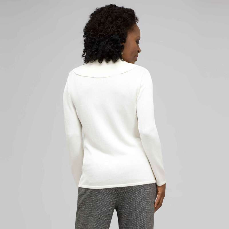 Draped Cowl Neck, Ivory, large