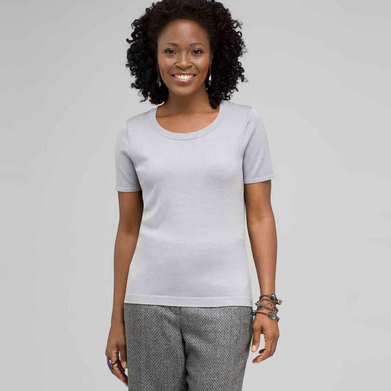 Scoop Neck Shell, Zinc, large