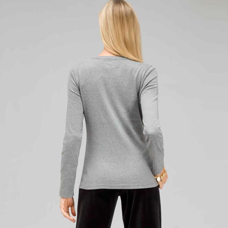 Long Sleeve Crew Neck, Grey Heather, large
