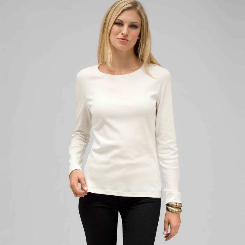 Long Sleeve Crew Neck, Sugar, large