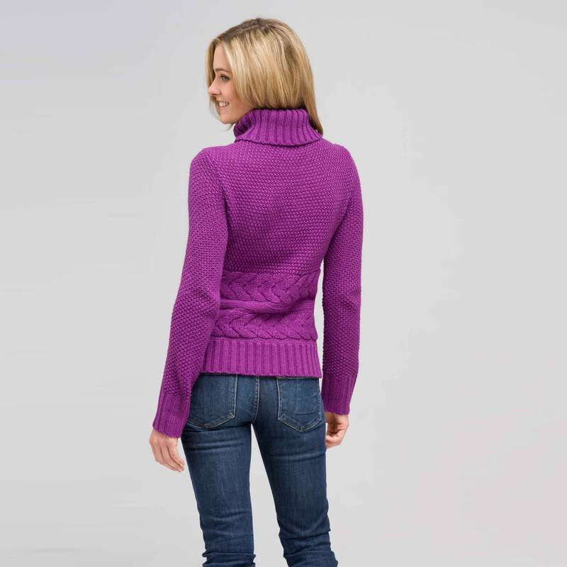 Wool Blend Turtle Neck Sweater, Meadow Violet, large
