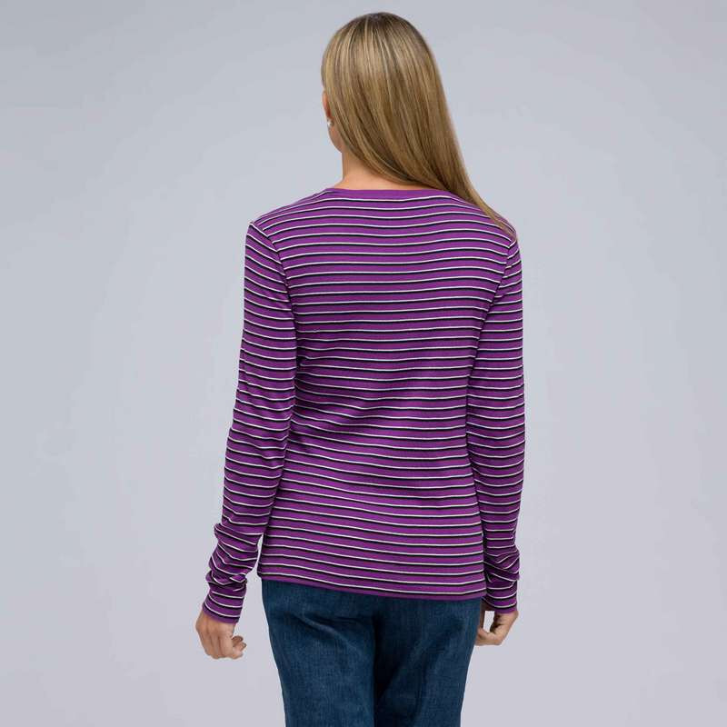 Long Sleeve Crew Neck Top, Meadow Violet Multi, large