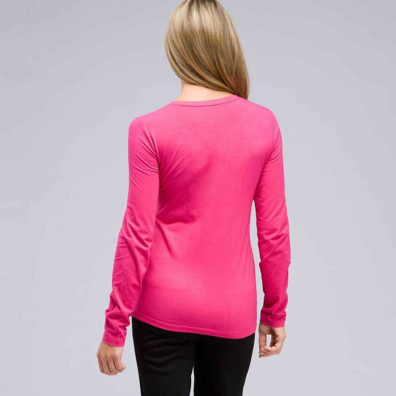 Long Sleeve Crew Neck Top, Begonia Multi, large