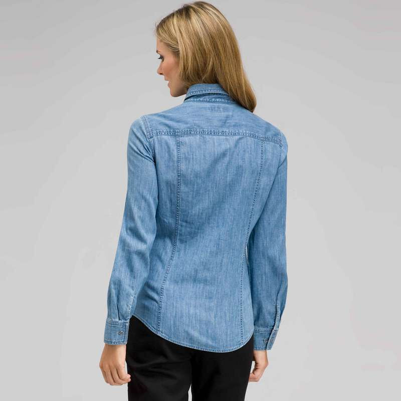 Long Sleeve Denim Button Down, Oasis Wash, large