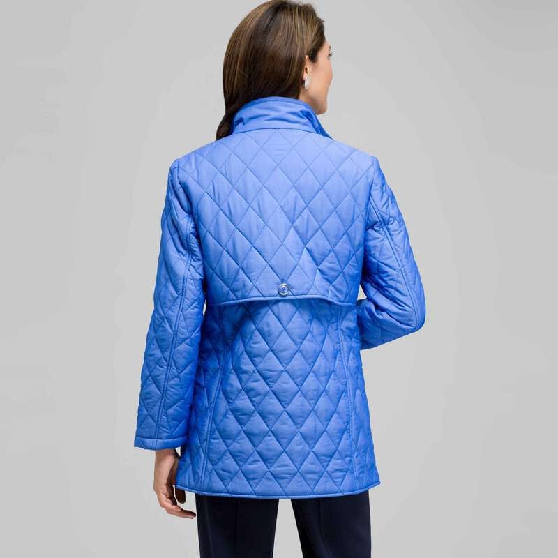 Quilted Car Coat, Blue Fox, large
