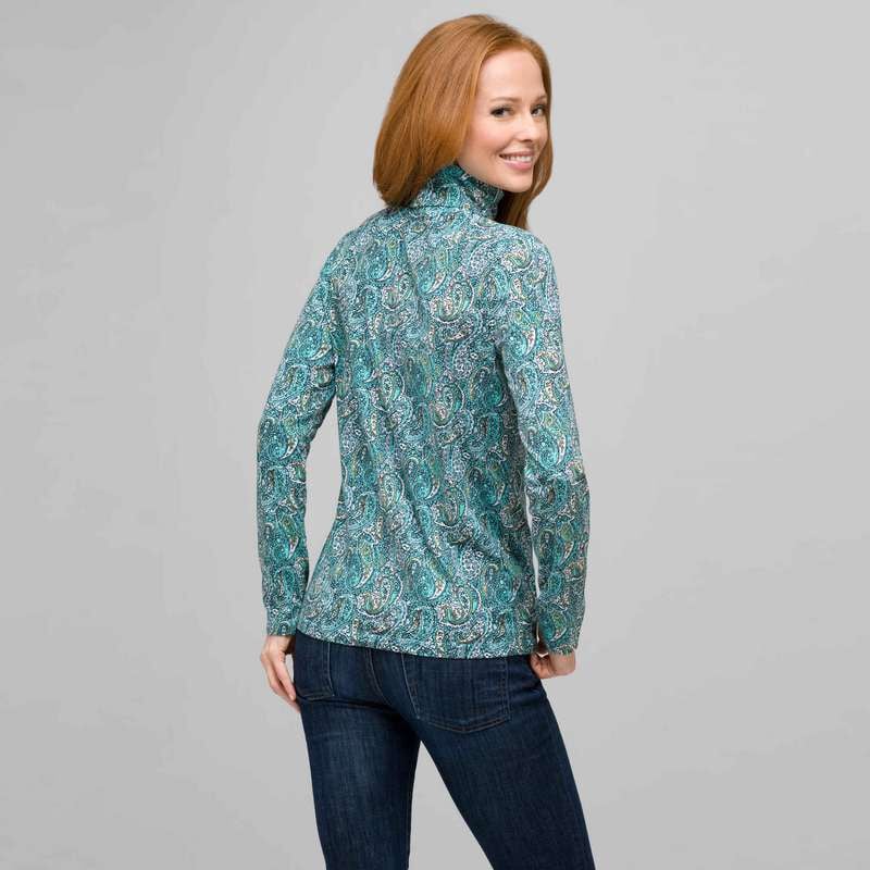Paisley Turtleneck Top, Multi, large
