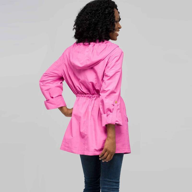 Roll Sleeve Anorak Jacket, raspberry pink, large