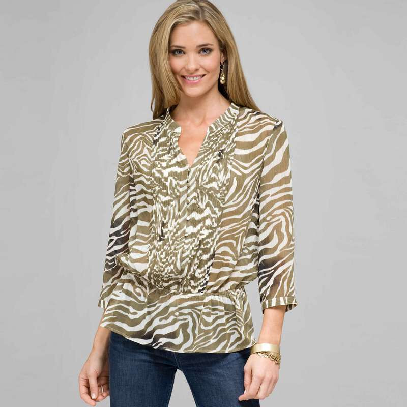 Animal Print Blouse, Multi, large