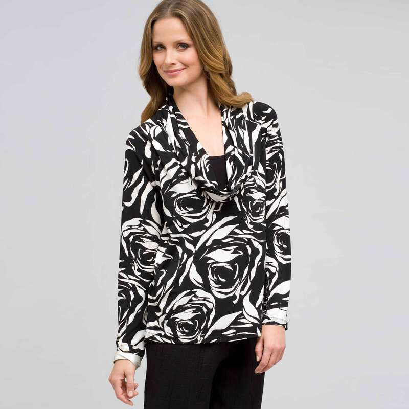 Printed Two-Tops-In-One, Black & Sugar, large