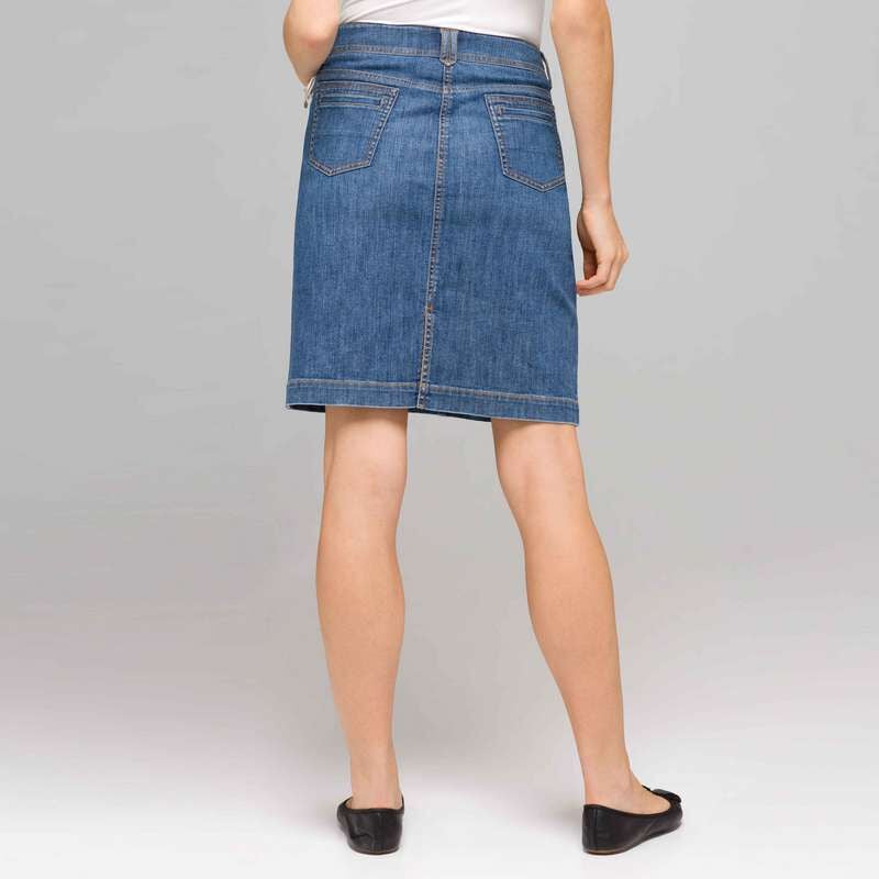 Denim Slim Skirt, naval wash, large