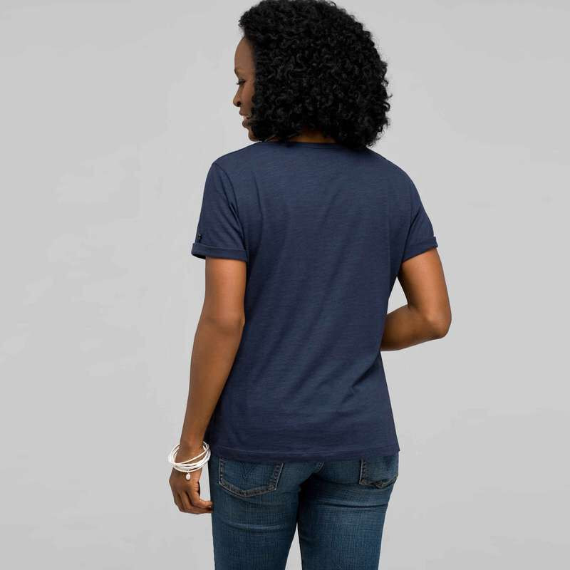 Scoop Neck Tee with Applique, Swiss Navy, large