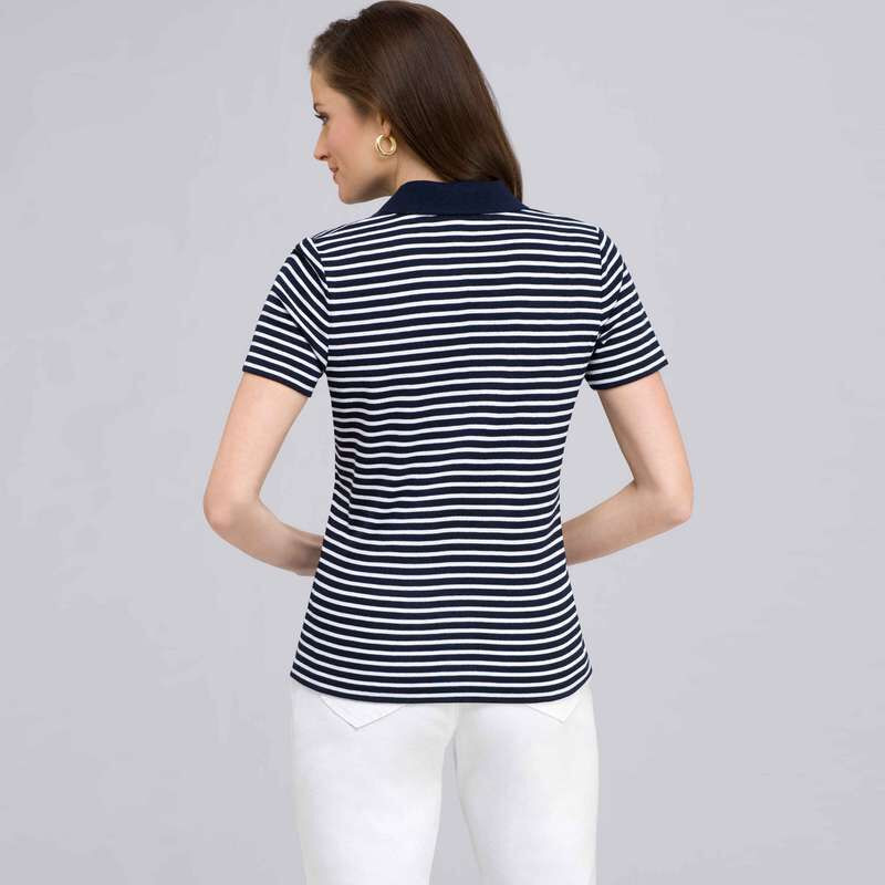 Knit Pullover, swiss navy & white, large