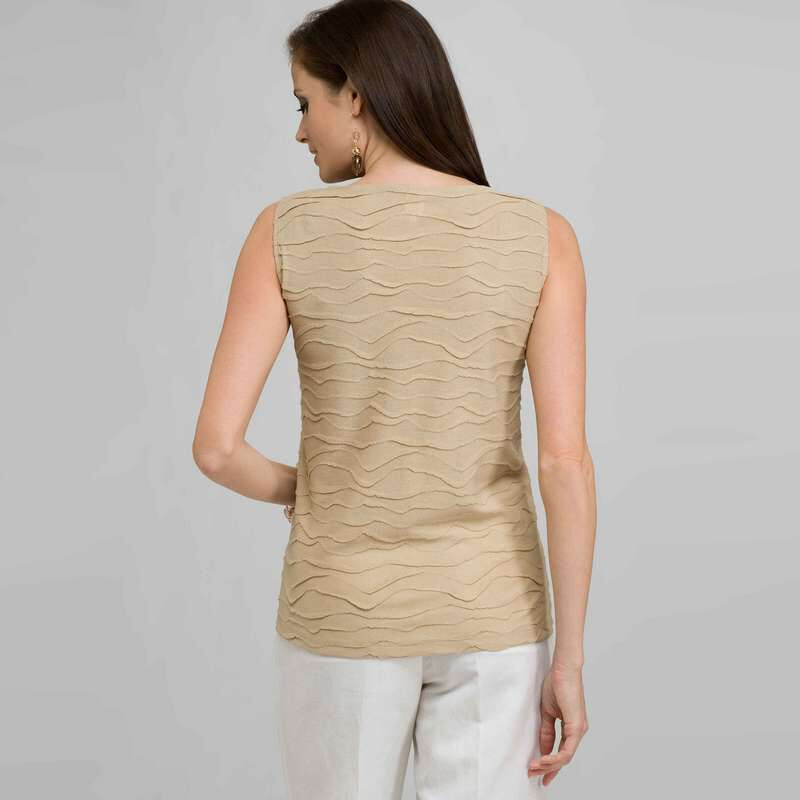 Scoop Neck Shell, Toast, large