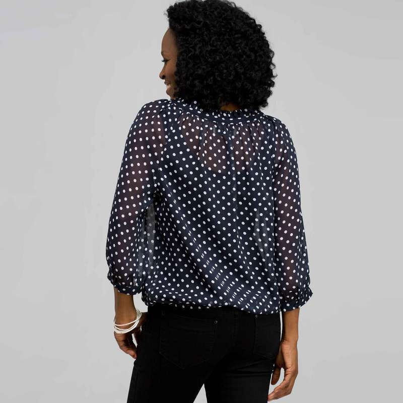 Ruffle Flounce Raglan Top, swiss navy & white, large