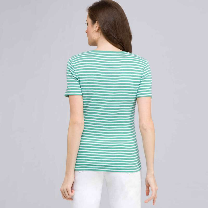 Short Sleeve Shell, seagrass & white, large