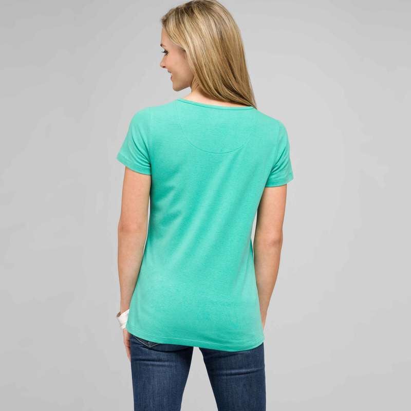 Short Sleeve Crew Neck, seagrass & white, large