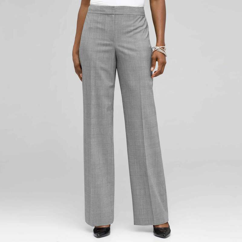 Classic Glen Plaid Pant, Black & Ivory, large