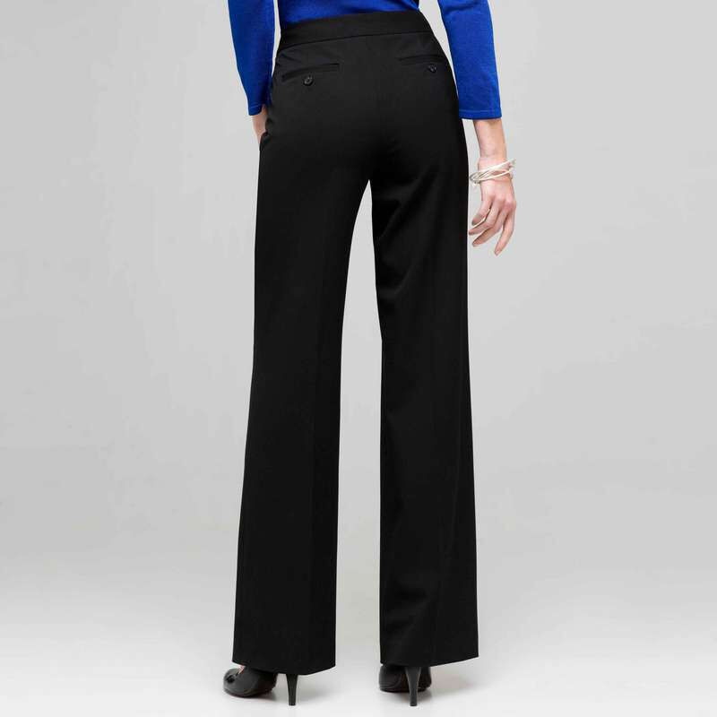 Flat Front Pant, Black, large