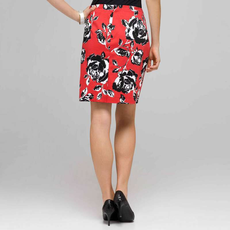 Rose Floral Skirt, Cardinal Red Multi, large