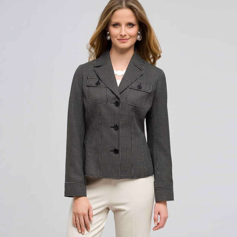 Mini Print Jacket, Black & White, large