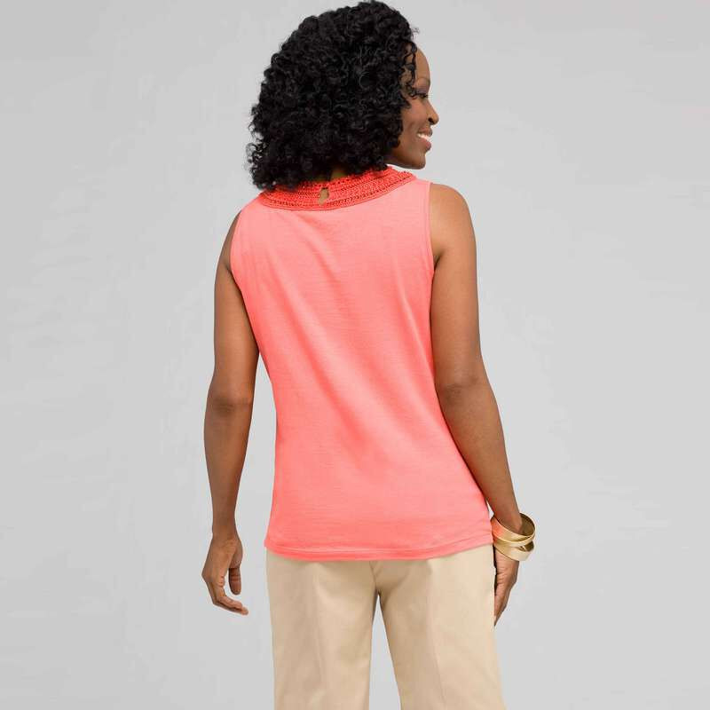 Scoop Neck Knit, Coral Sun, large