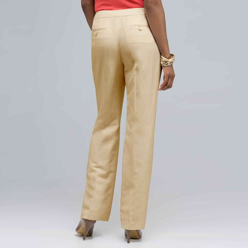Washable Linen Slim Pant, Reed, large
