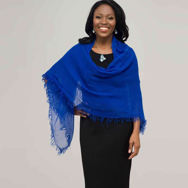 Solid Luxe Scarf, Blue, large