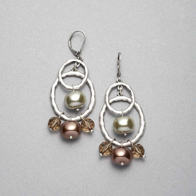 Silver Chandler Earring, Silver Ox, large