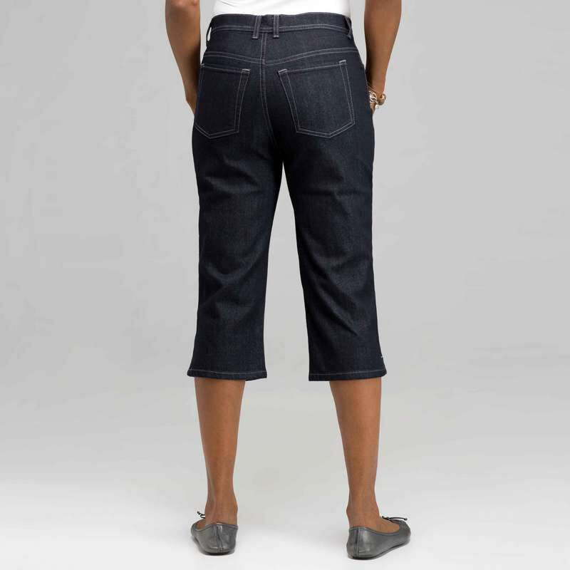Classic Denim Straight Leg Capri, Rinse Wash New, large