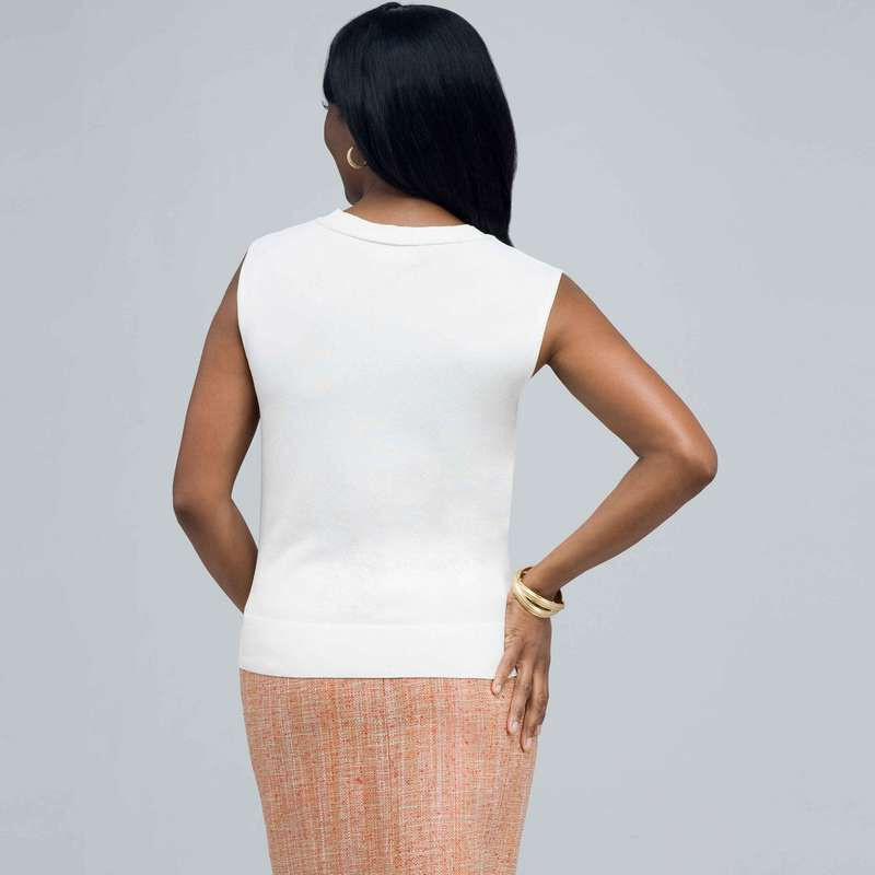 Scoop Neck Shell., Ivory, large