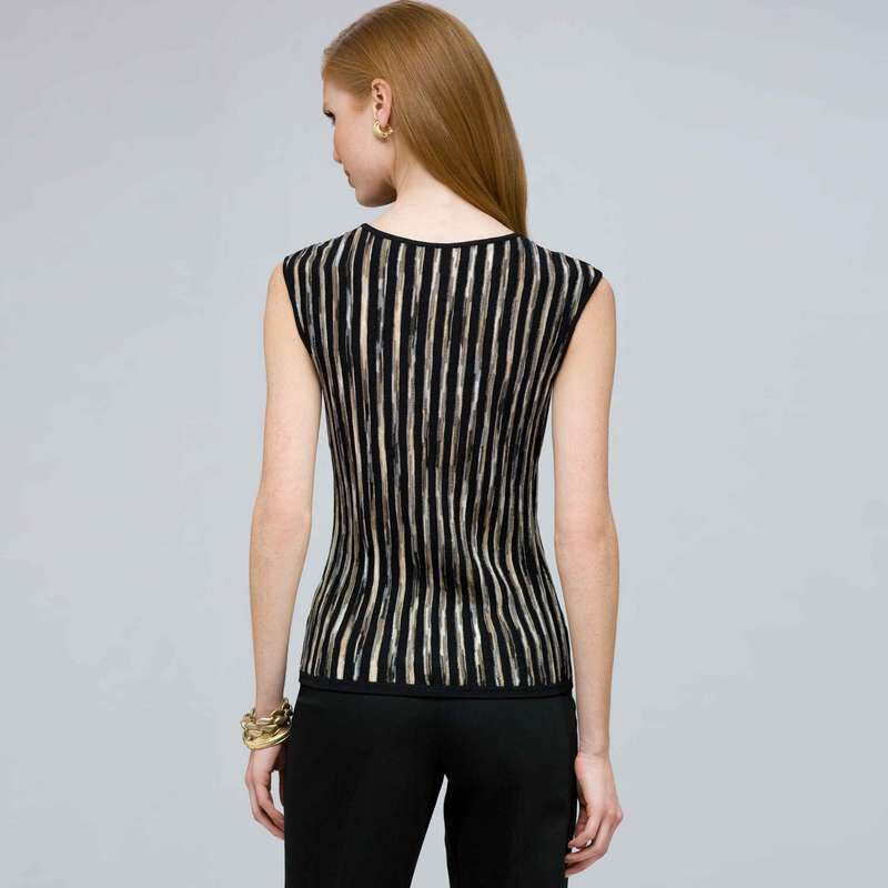Sleeveless Shell., Black Multi, large