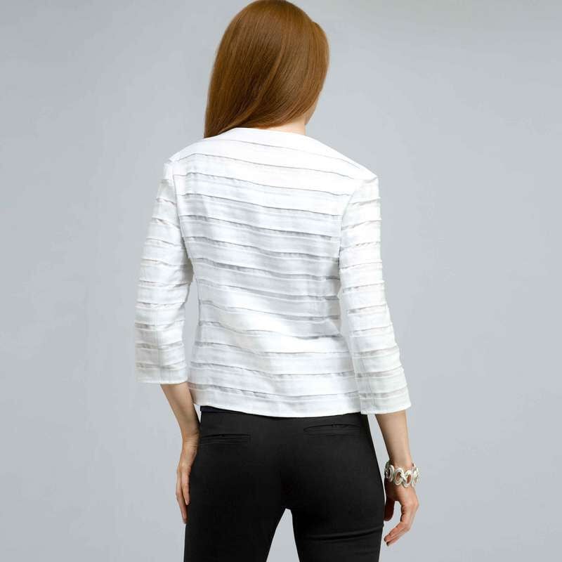 Pleated Jacket., White, large