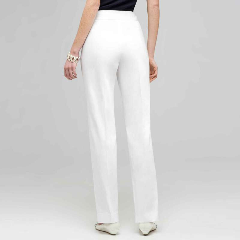 Straight Leg Pant., White, large