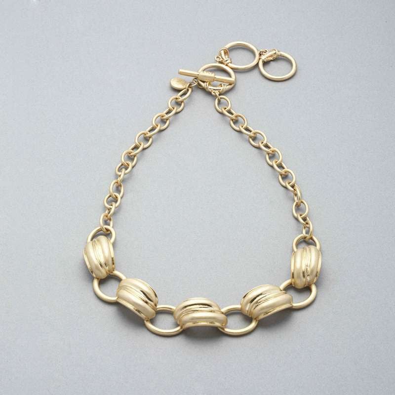 Worn Gold Necklace, Gold, large